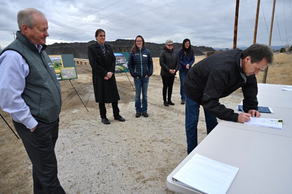 Governor Bullock signing the East Helena Restoration Plan